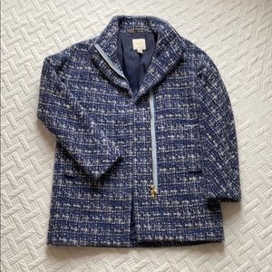 Blue & White Twead J Crew Winter Coat